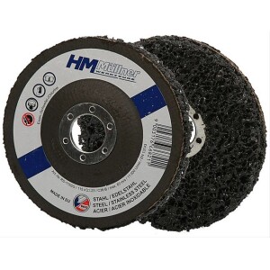 Profesionalni brusni disk za čišćenje površina ("clean and strip" disk) promjera 115 mm, model RS 115SG, montiran na kutnu brusilicu.