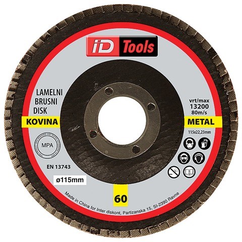 LAMELNA BRUSNA PLOČA Ø115mm SET 5 DIJELOVA BDL-5-115K – Set od pet lamelnih diskova za brušenje metala i zaglađivanje varova.