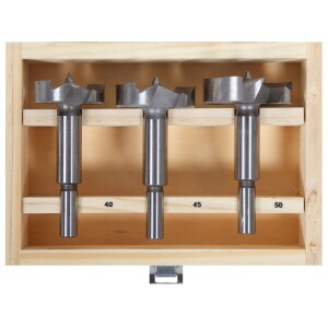 SET SVRDALA ZA DRVO 40 45 50mm 3 KOMADA za precizno bušenje rupa velikog promjera u mekom i tvrdom drvu.