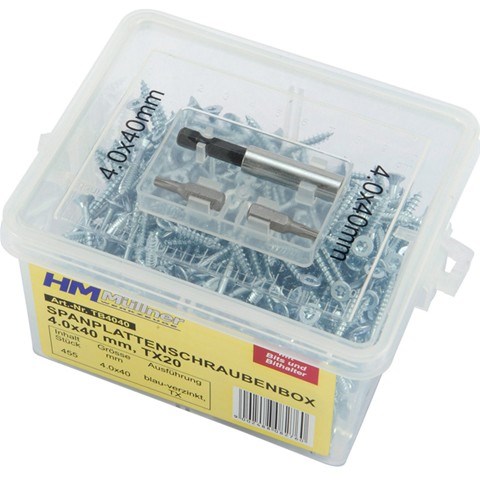 Vijci za drvo s Torx prihvatnikom dimenzija 4,5x60 mm u PVC kutiji od 215 komada model TB4560.