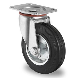 KOTAČ METALNI 200MM / GUMA / OKRETNI