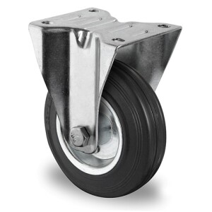 KOTAČ METALNI 125MM / GUMA / FIKSNI 100KG