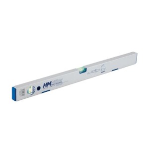 Profesionalna aluminijska magnetska vodena vaga (libela) model 531M40 položena na metalni profil radi provjere ravnine.