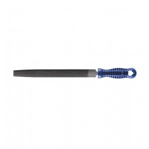 Profesionalna polukružna turpija za metal dimenzija 200x20 mm, model 82132009, s ergonomskom drškom, namijenjena za precizno brušenje i oblikovanje metala.
