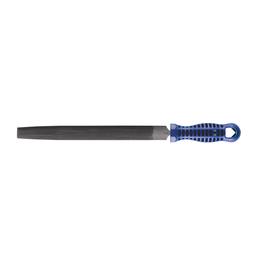 Profesionalna polukružna turpija za metal dimenzija 200x20 mm, model 82132009, s ergonomskom drškom, namijenjena za precizno brušenje i oblikovanje metala.