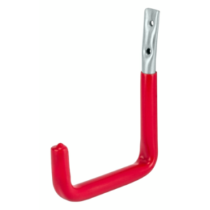 Zidna jednostruka metalna kuka za vješanje teške opreme i alata, dimenzija 213 x 150 x 85 mm, montirana na čvrstu podlogu.