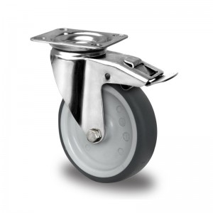 KOTAČ PP/TPR 50MM / SIVI / S KOČNICOM 50KG