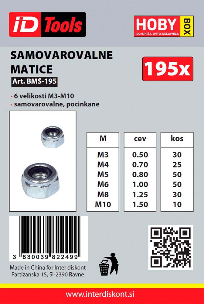 SAMOVARIVNE MATICE BOX 195-DJELNI SET BMS-195