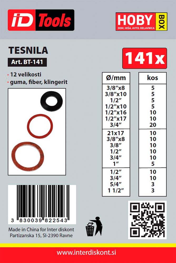 BRTVE / KUTIJA 141-DIJELNI SET BT-141