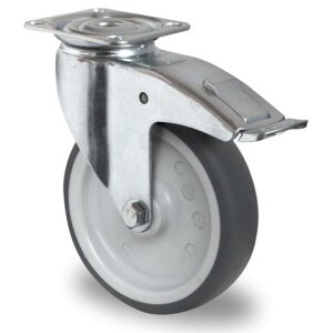 KOTAČ PP/TPR 100MM / SIVI / S KOČNICOM 100KG