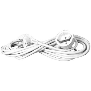 ELEKTRIČNI PRODUŽNI KABEL od 10 metara s jednom utičnicom položen na podu garaže.