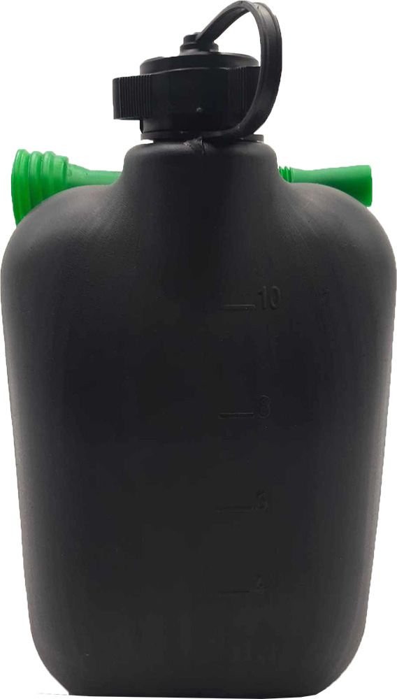 PLASTIČNA POSUDA ZA GORIVO 10L DE-PVC-10 - Plastični kanister za gorivo, 10 litara, s fleksibilnom cijevi za točenje.