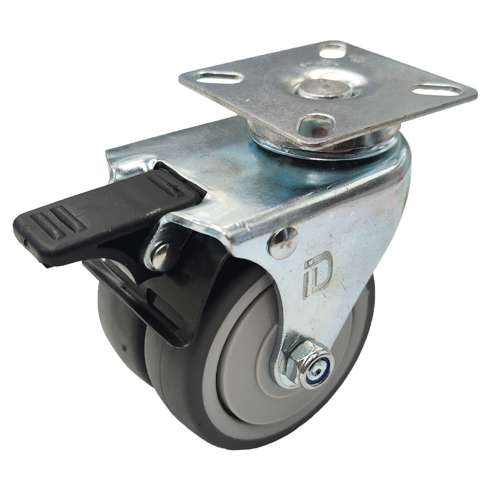 KOTAČ DVOSTRUKI S KOČNICOM 80MM ID TPR80-ZAV/PD