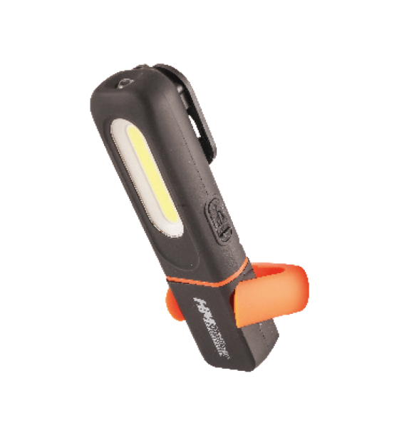 SVJETILJKA LED UNI LI-ION punjiva ručna svjetiljka model UL18 od 154mm na radnom stolu.