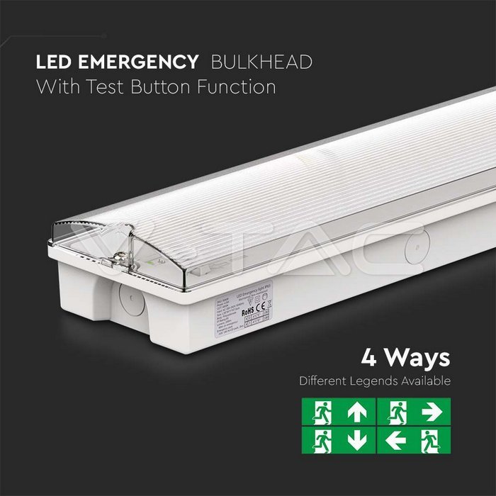LED URGENTNA SVJETILJKA 3W SA TIPKOM ZA SAMOTESTIRANJE 6400K IP65