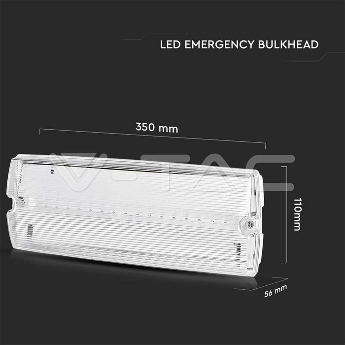LED URGENTNA SVJETILJKA 3W SA TIPKOM ZA SAMOTESTIRANJE 6400K IP65