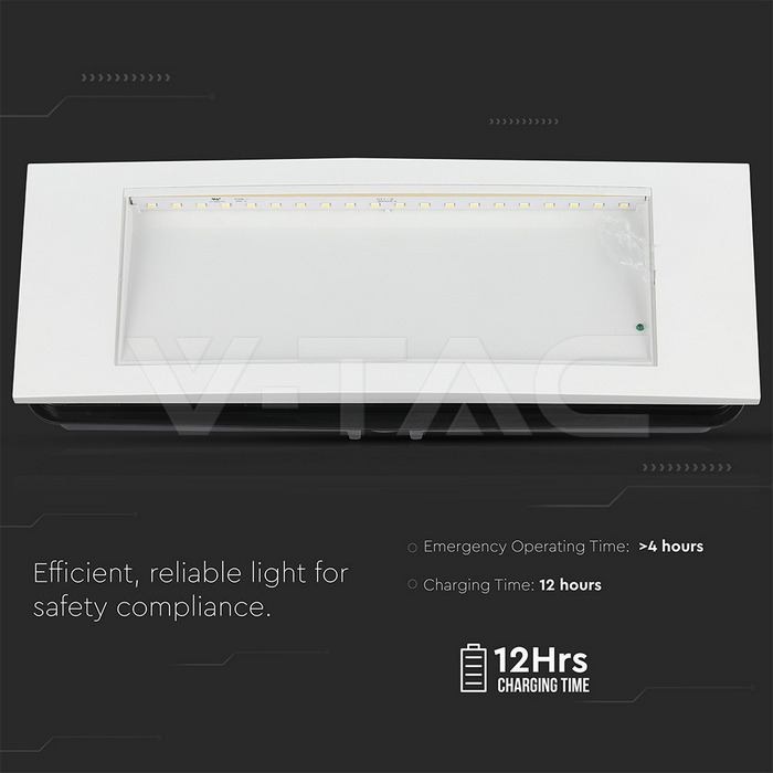 LED URGENTNA SVJETILJKA LED RASVJETA ZA IZLAZ U SLUČAJU NUŽDE 6000K IP65 899-6
